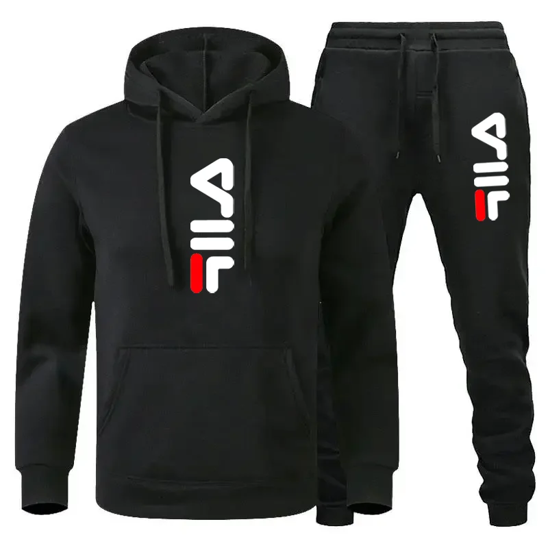 Trainings anzug setzt Herren lässig Fleece warme Hoodies Hosen 2 Stück Herren Langarm Sporta nzug männliche Pullover Hoodies Sport bekleidung