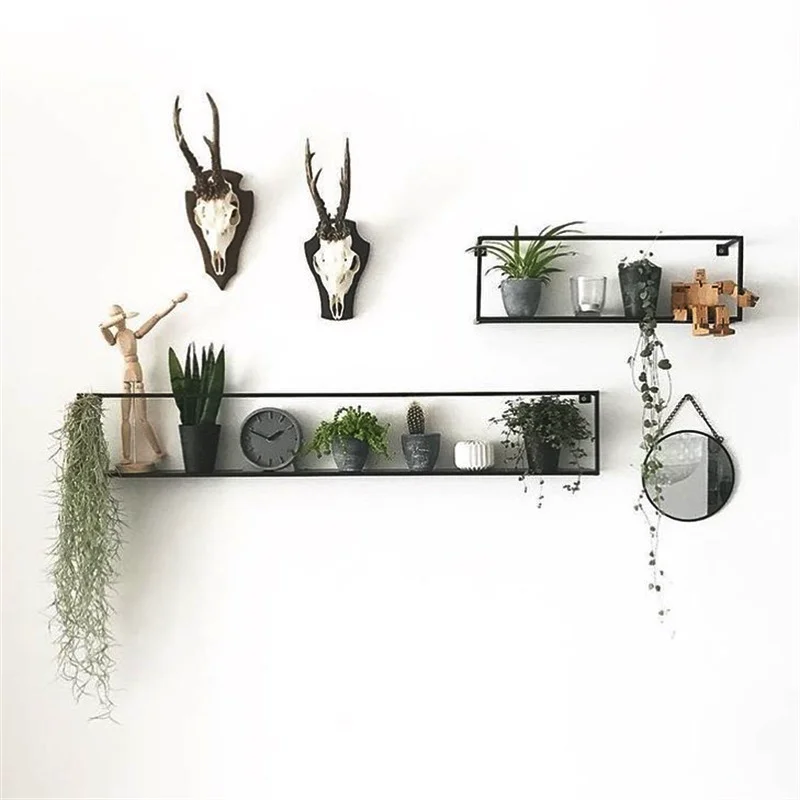 living room wall hanging, simple modern bookshelf, small and fresh background wall decoration partition rack