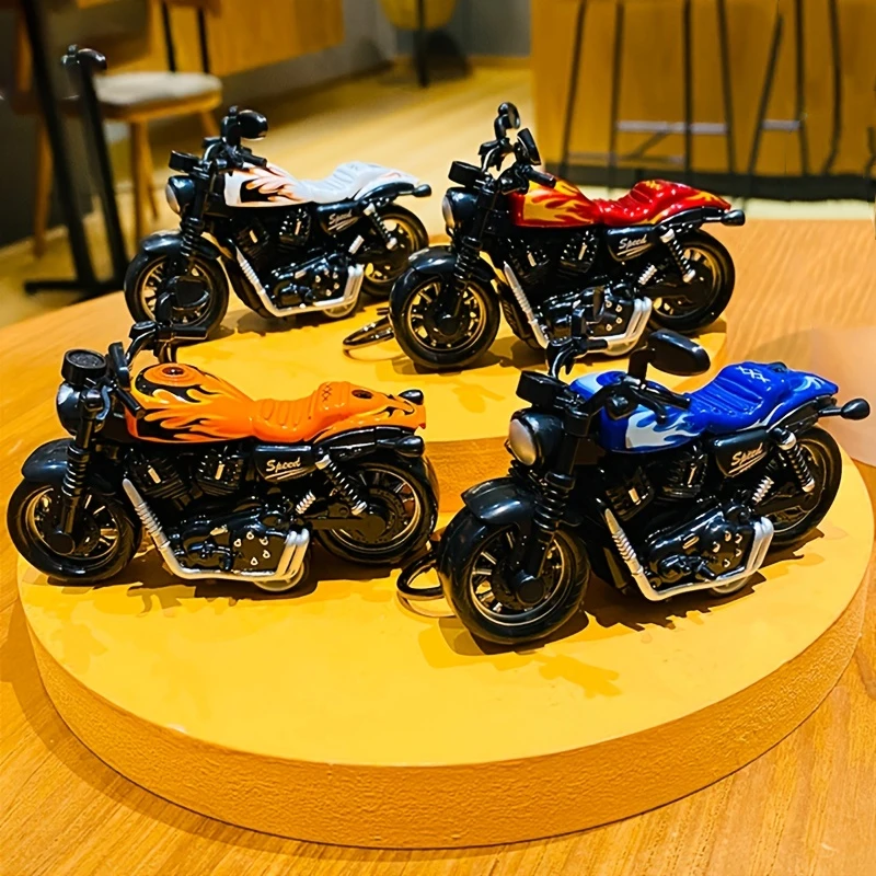 1pc Creative 3D Motorcycle Shaped Car Keychain Purse BagPendant Decoration Accessories Gift For Men