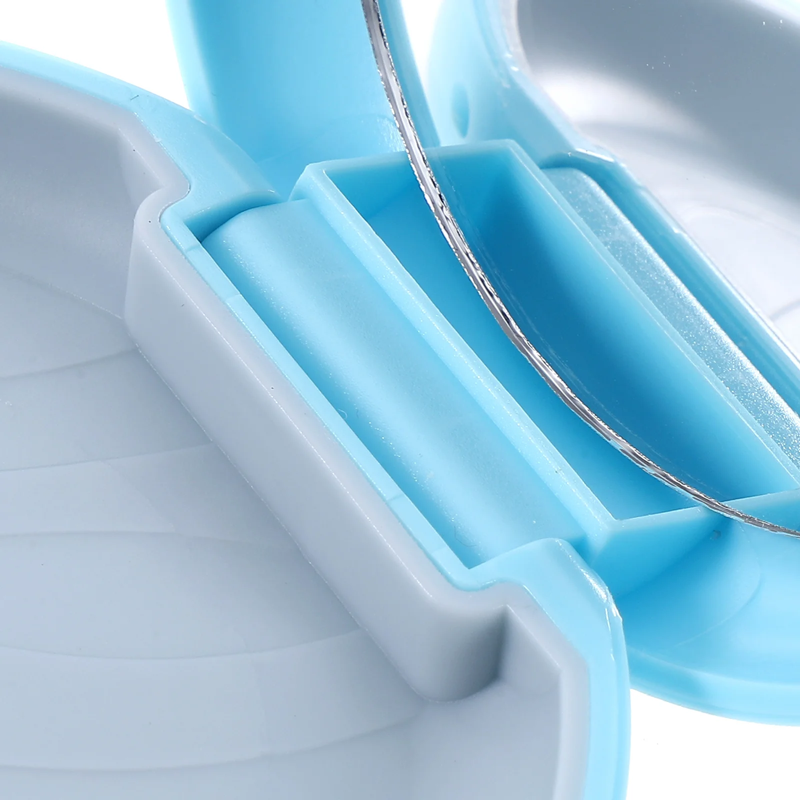 

Denture Storage Box with Mirror Magnetic Closure Retainer Holder Portable Travel Case Durable Plastic Silicone Simple Design