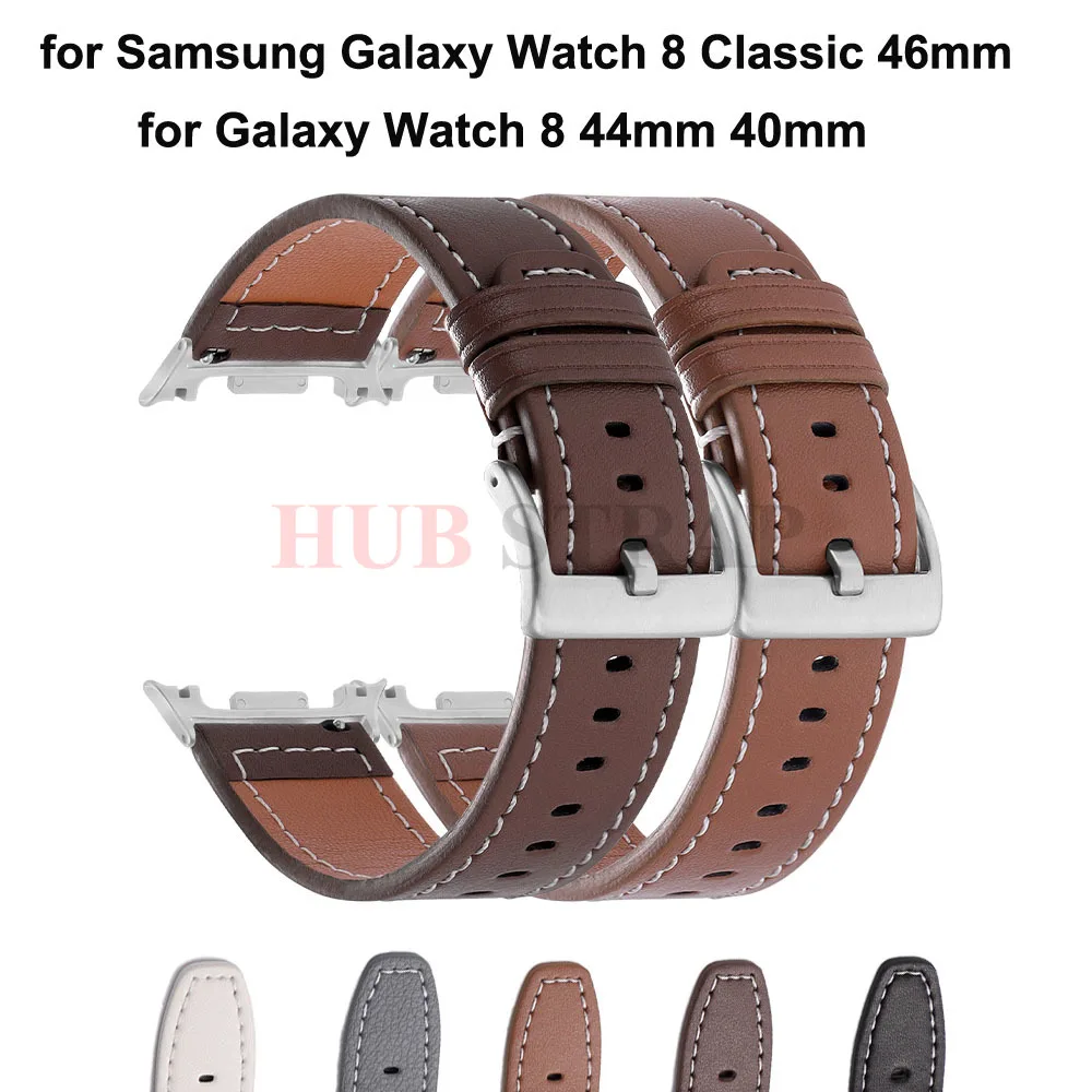 Lederarmband ohne Lücken für Galaxy Watch 8 44 mm 40 mm Ersatzband für Samsung Galaxy Watch 8 Classic 46 mm Armbandzubehör