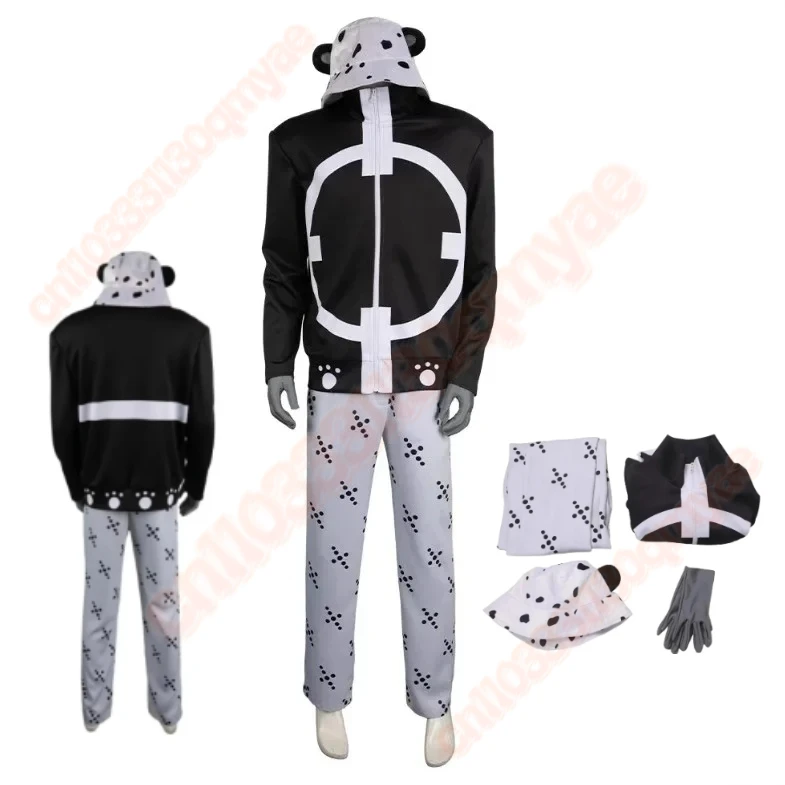 

Bartholomew Kuma Cosplay Costume Set Outfit with Bear Claw White Pants Hat for Men Halloween Carnival Fancy Tyrant Bear Ensemble
