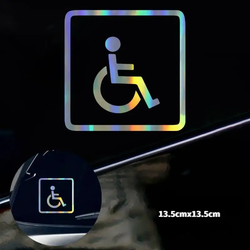 Handicap Wheelchair Symbol Car Sticker 13.5cm Disabled Access Sign Vinyl Decal Auto Window Waterproof Sticker