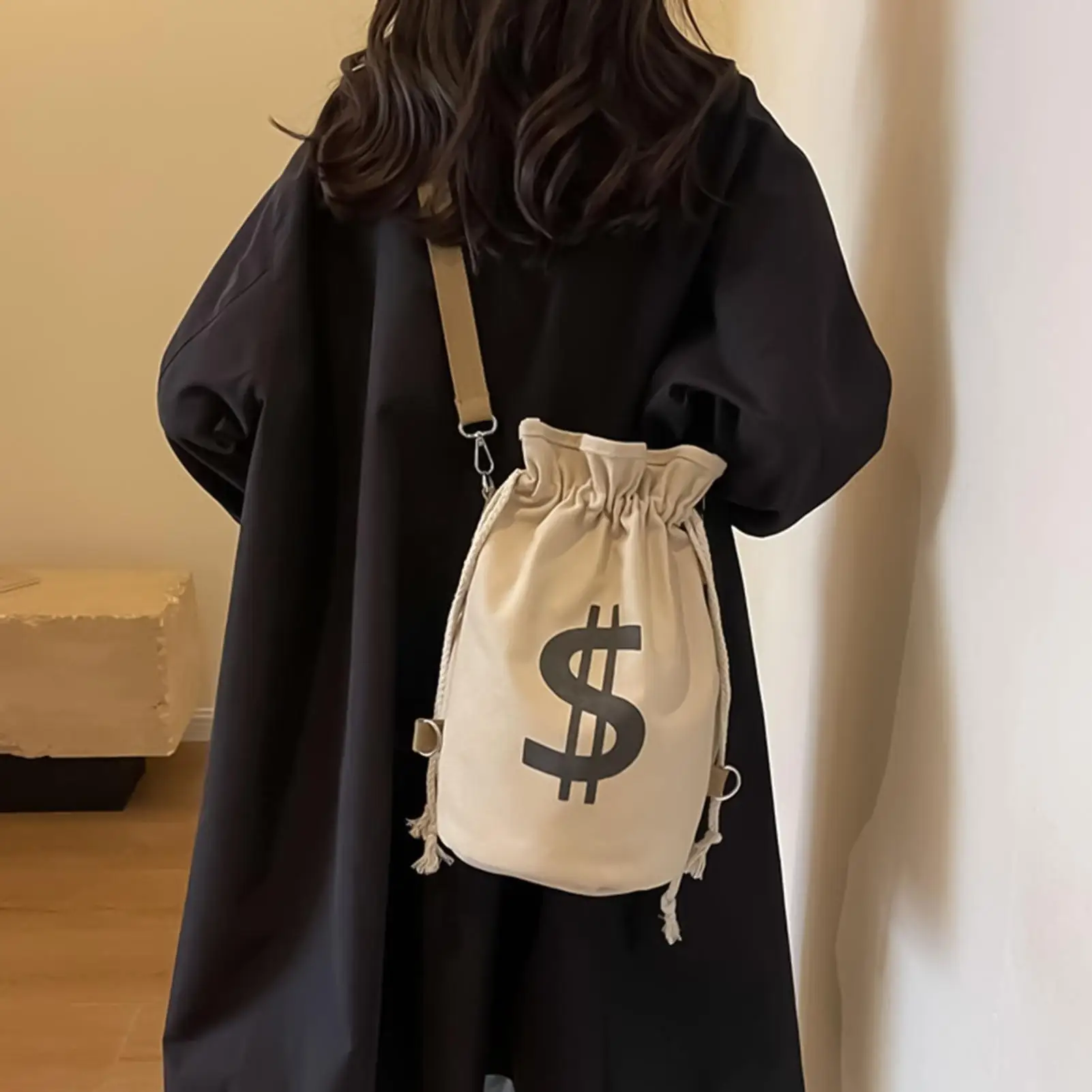 กระเป๋าเป้สะพายหลังแบบมีเชือกผูก ลายดอลลาร์ สำหรับใส่เครื่องเขียน เหมาะสำหรับผู้ชาย ผู้หญิง เด็กชาย เด็กหญิง ใช้เล่นกีฬา ฟุตบอล ว่ายน้ำ