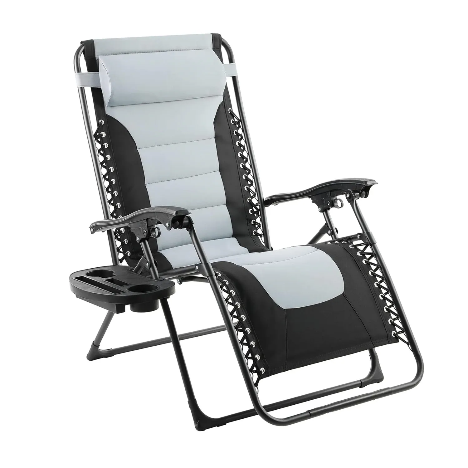 Relaxing Chair Sun Lounger High Back Garden Patio Chair Foldable with Cushion and Tray