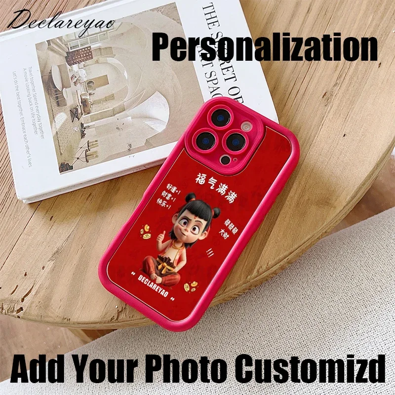 صورة تخصيص مرآة الحال بالنسبة لابل آيفون 16 برو ماكس 15 14 زائد 13 12 Mini 16e غطاء شخصية لتقوم بها بنفسك إطار صور مخصص لينة