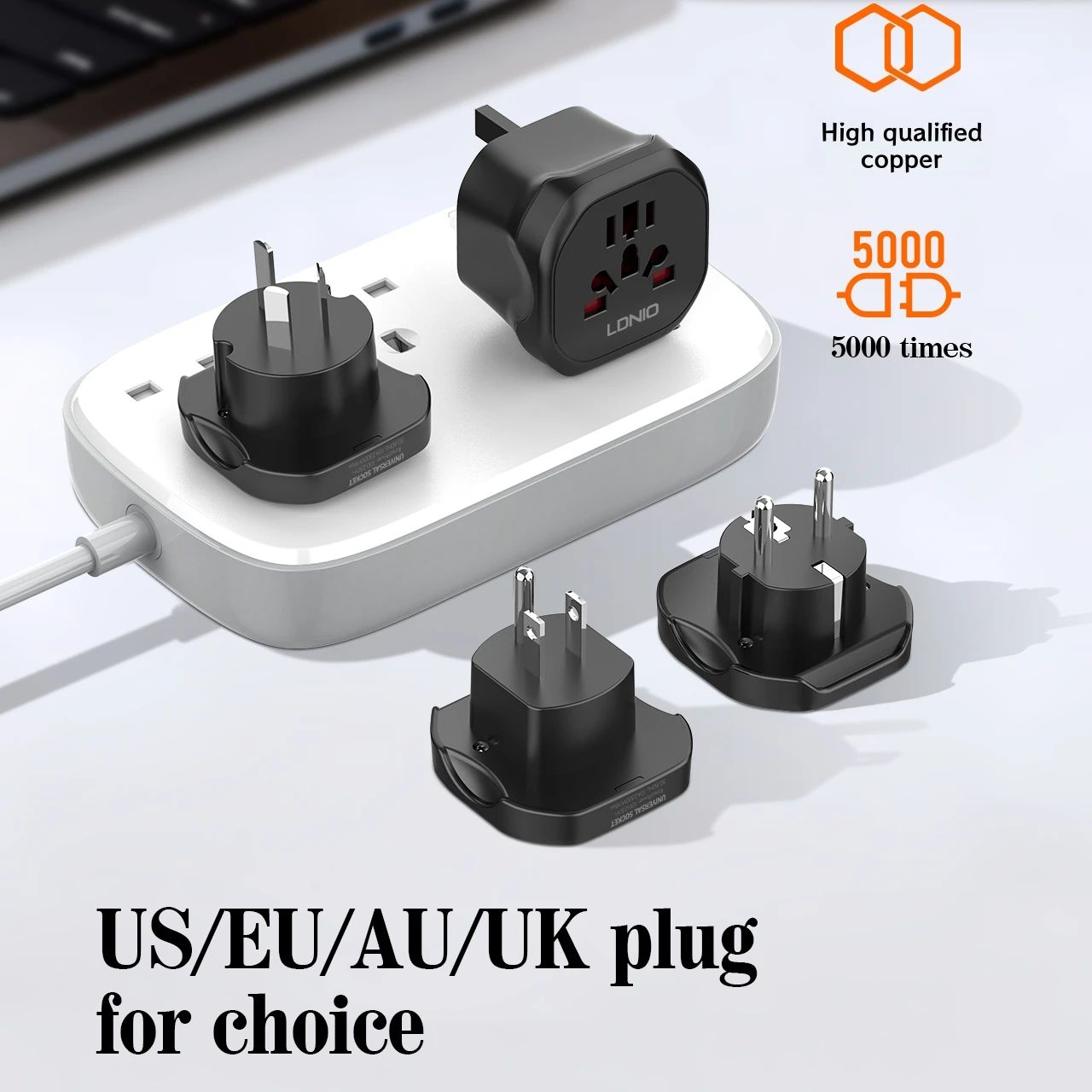 LDNIO UK EU US AU All In One Worldwide Power Socket Travel Converter Universal Travel Adapter 2500W Multi Plug Australian CN KR