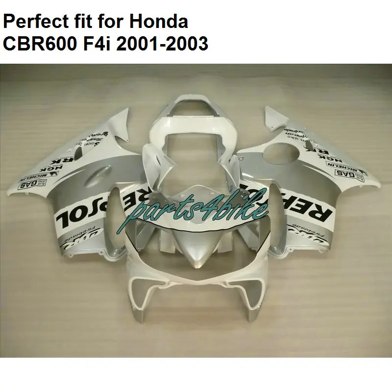 Injection mould fairing for Honda white CBR 600 F4i 2001 2002 2003 fairings kit CBR600F4i 01 02 03 DZ73