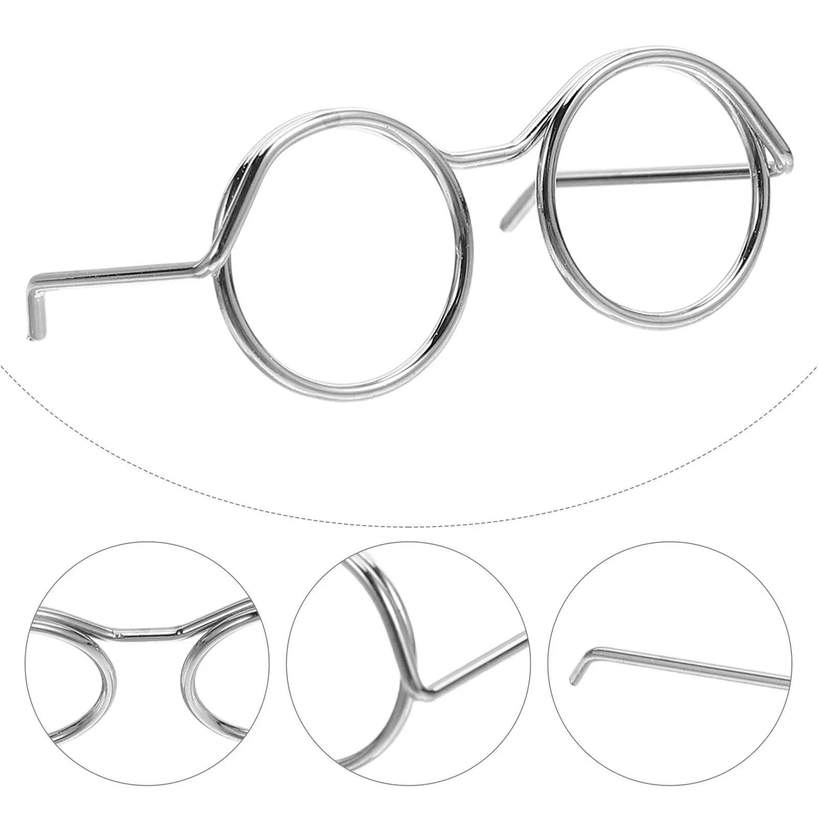 

50Pcs Miniature Wire Frame Glasses Mini Eyeglasses for Dollhouse Creative DIY Small Glasses for Crafts Photo Props and