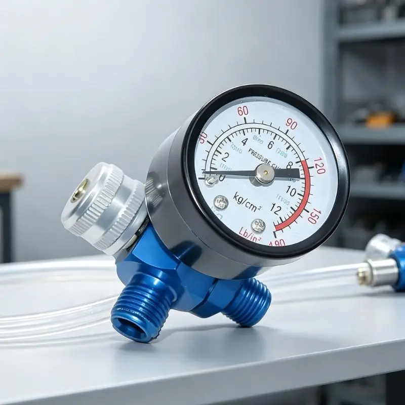 652F Paint Applicator Air Regulator with Analog Gauge, Inlet Thread, Side Knob Tuning, Furniture Touch-Up, Wall Repair, and