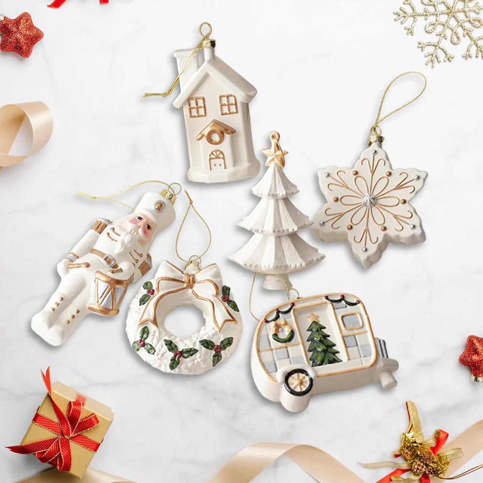 Accessoires Photo de décoration de noël, 6 pièces, fournitures de fête décoratives, pendentif suspendu