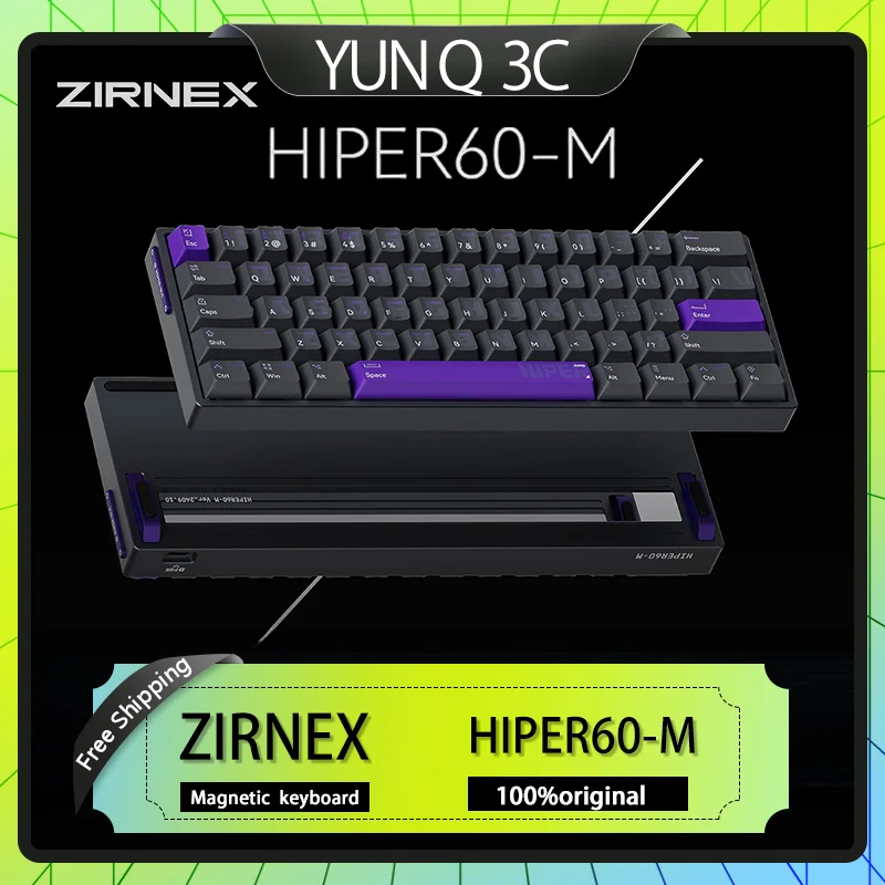 Zirnex Hiper60-M Magnetic Axis Keyboard Customized All Aluminum 61 Key 0.02rt Adjustable Keystroke Electronic Sports Gaming Keyb