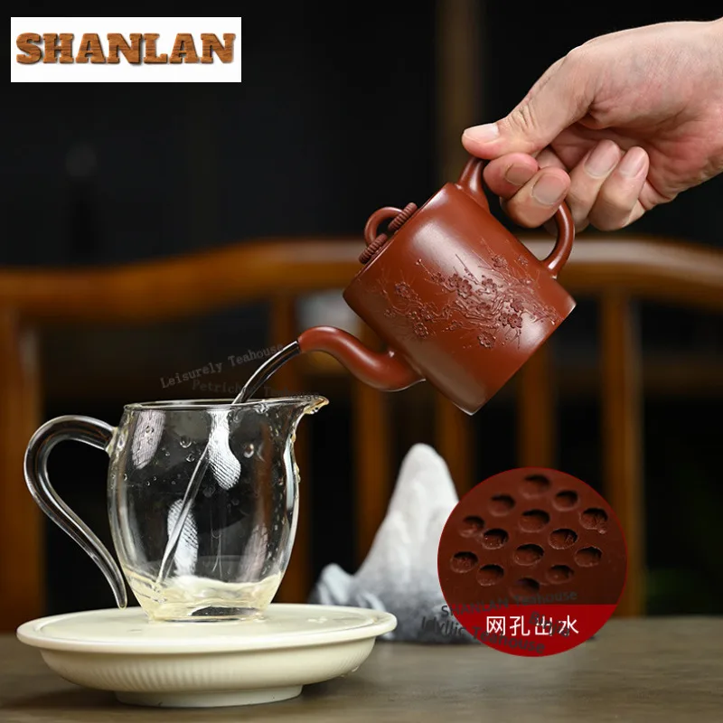 250ml Exquisite Yixing Purple Clay Teapots Handmade Plum Blossom Pot Raw Ore Dahongpao Mud Kettle Zisha Tea Set Tea Ceremony