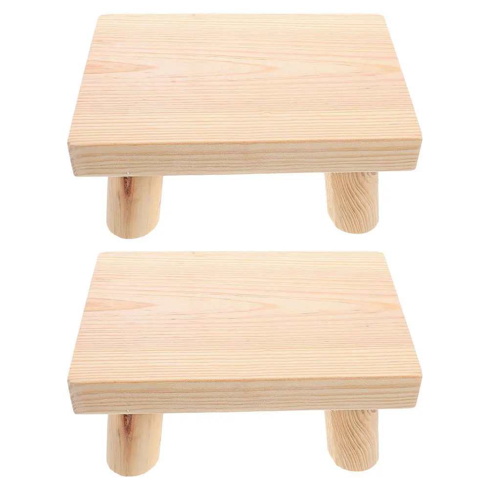 

2Pcs Children Moving Wooden Step Stool Smooth Edges Lightweight Kids Kitchen Bathroom Bedroom Footstool Toddler Stool