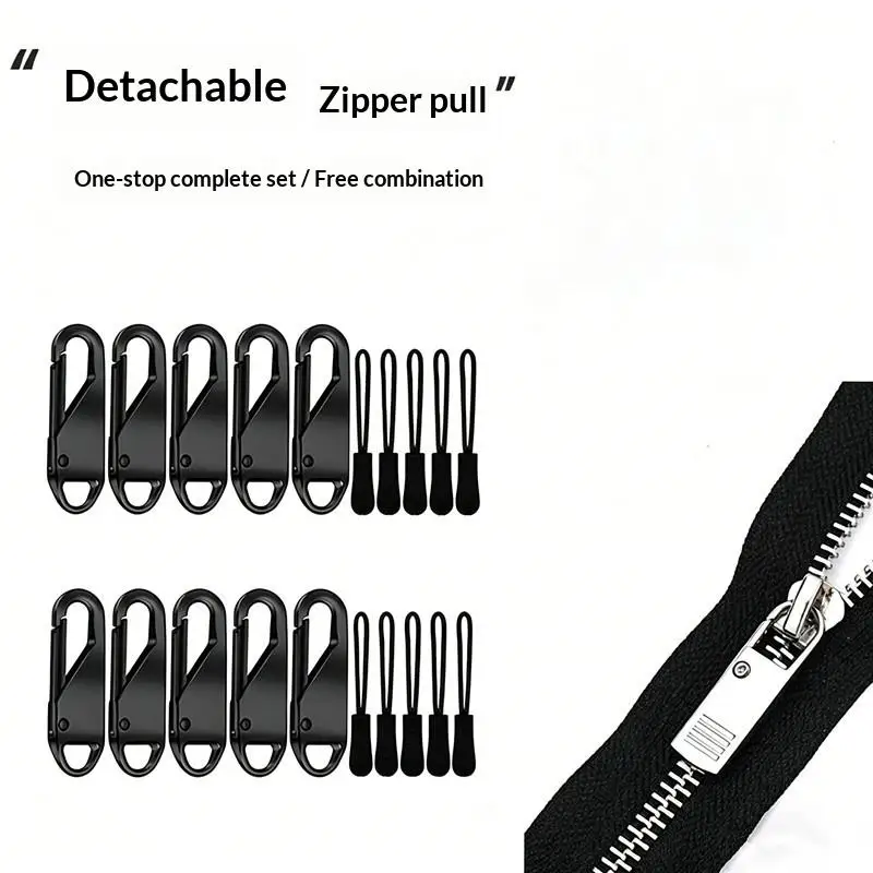 10/20Pcs Replacement Zipper Pulls Cord Extender For Backpacks, Jackets, Luggage, Purses & Handbags Tool-free And Detachable