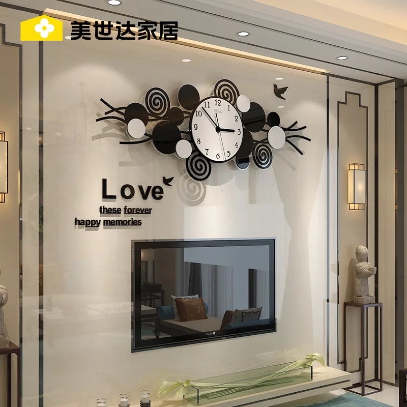 Luxury Large Wall Clocks Living Room Art Mural Modern Aesthetic Wall Watch Design  Silent Clock Living Room