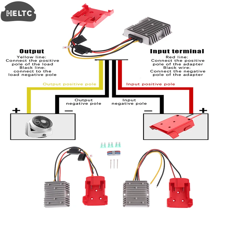 

Понижающий преобразователь 17 В-55 В, 18 В до 12 В для адаптера аккумулятора мощного колеса M18, инвертор постоянного тока 12 В, 20 А, 240 Вт, автоматический понижающий преобразователь