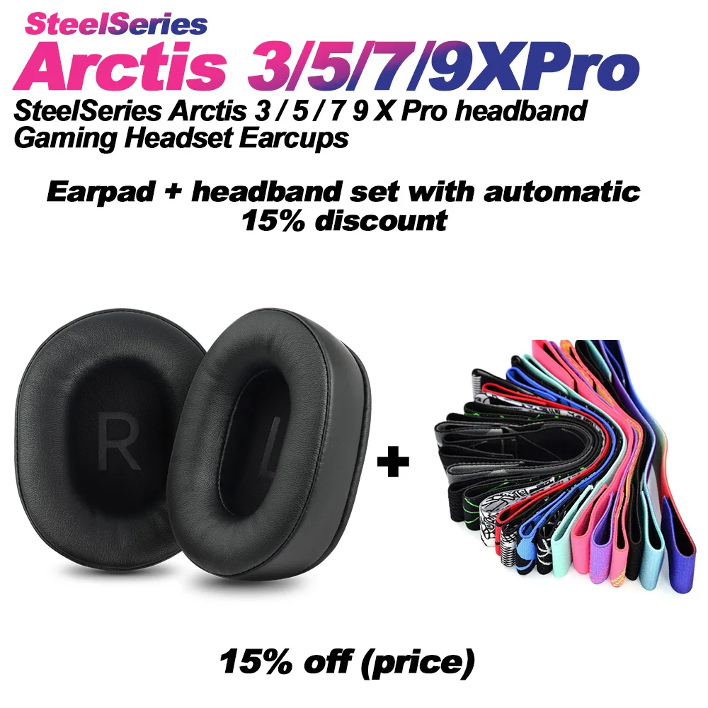 منصات سماعة ل Steelseries Arctis 1/3/5/7X/7P/9/9X/PRO عصابة رأس حزام حزام استبدال وسادات الأذن سماعات غطاء للأذنين الذاكرة