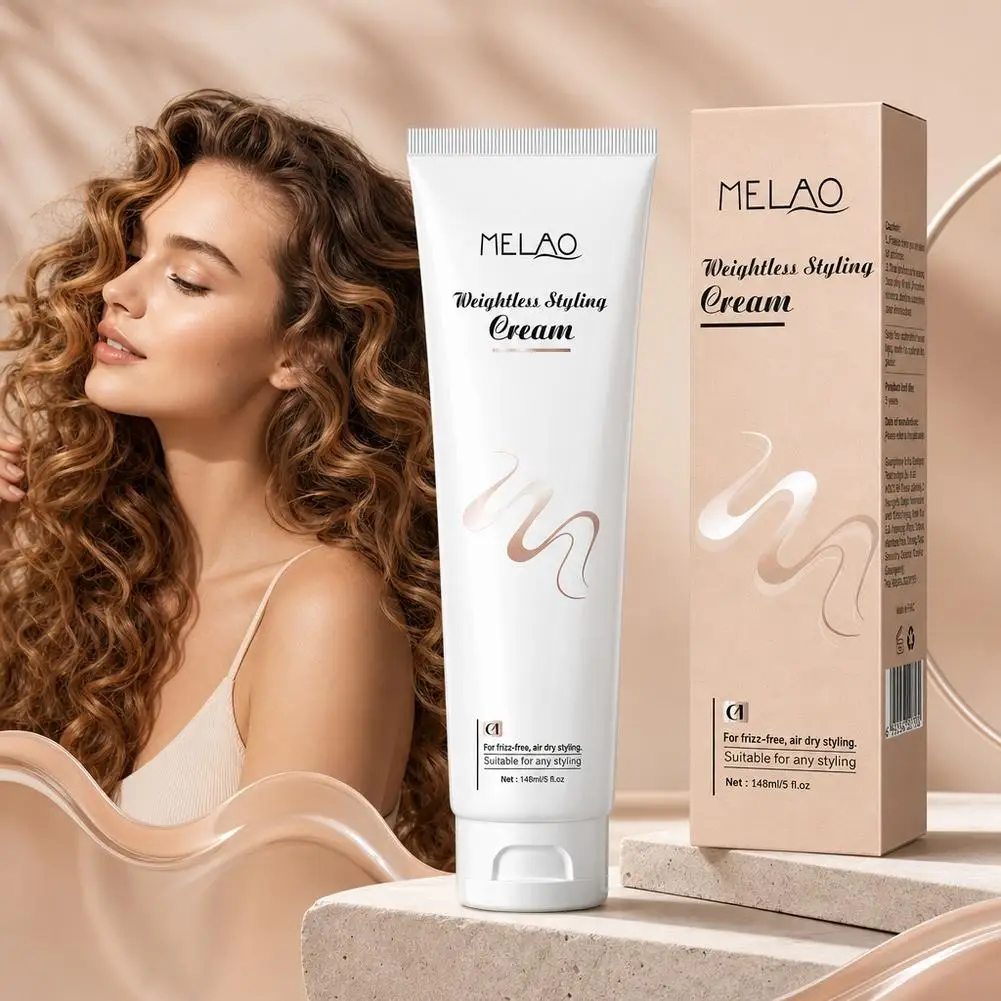 MELAO Weightless Styling Cream 148ml Frizz Free Air Dry Hair Styling Balm Lightweight Define Smooth Control Natural Shine Creams