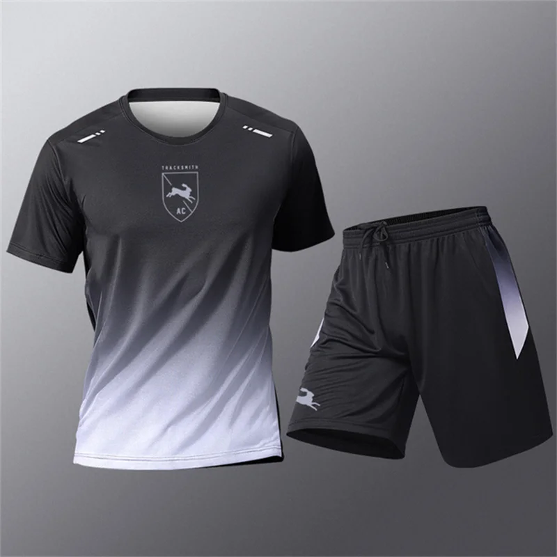 

Men Gradient suit Comfortable BreathableTennis Sports Casual Outdoor Sport Wear Women's Badminton T-shirt Loose Running Clothing