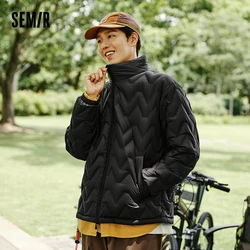 Semir Down Jacket Men Waterproof Warm Collar Coat Daily New Winter 2024 Versatile Simple Color Down Jacket