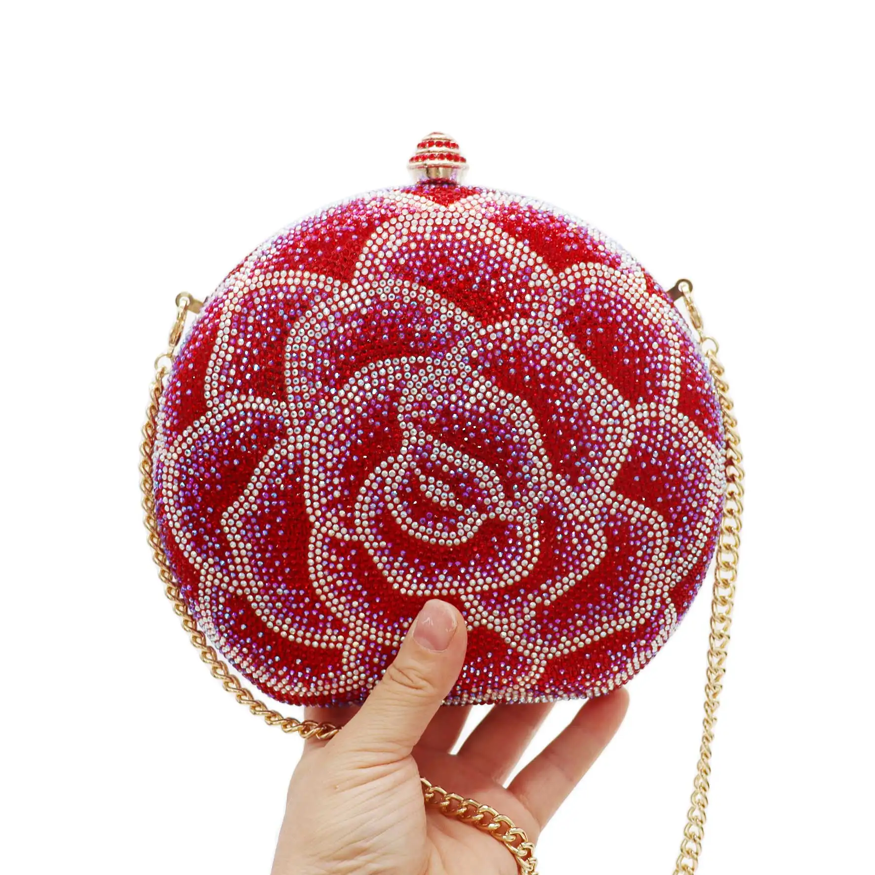 Newest Rose Flower Low Pirce Crystal Evening Bags for Women Wedding Bridal Party Purse Ladies Pouch Clutch Bags Chain Handbags