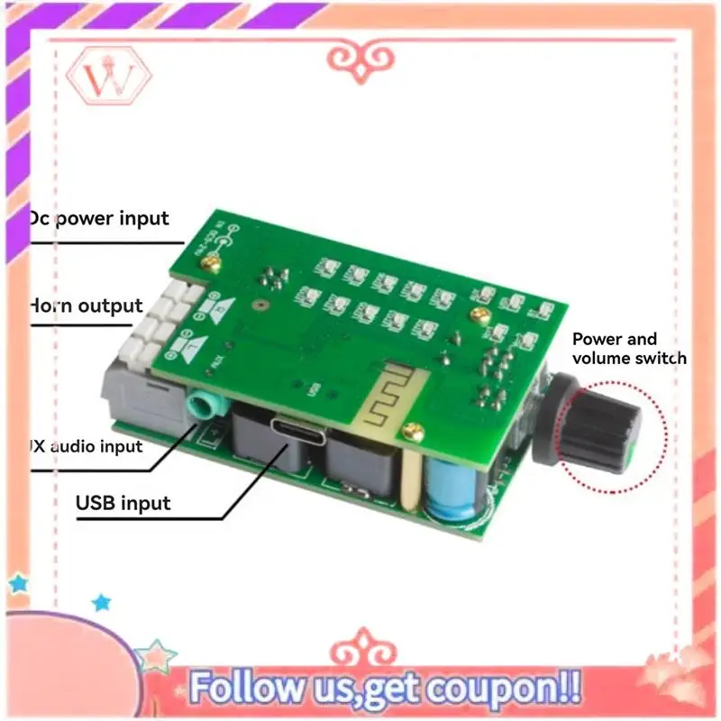 Upgraded TPA3116 Bluetooth 5.0 Audio Module Hifi Level 2.0 Amplifier Board 2X50w Digital Audio Release