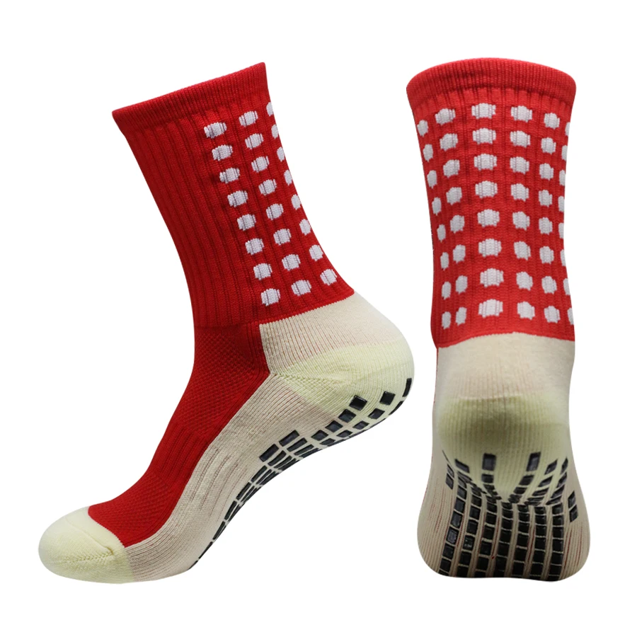 1 Pair Teenager New Anti-slip Silicone Bottom Football Socks Outdoor Sports Sweat Absorbent Breathable Children Soccer Socks