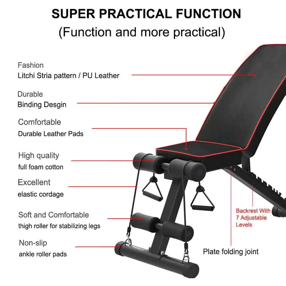 مقعد برو قابل للطي للجلوس ، تعديل الوزن ، انخفاض المنحدر ، تمرين قابل للطي ، تمرين ، 7 معدات ، سيارة رياضية ،