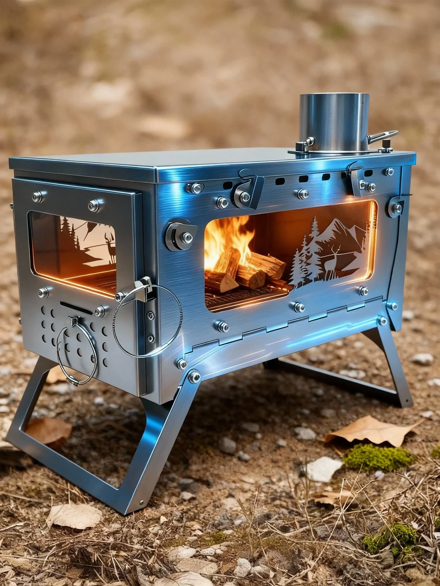 Outdoor Portable Titanium Allo - огляд і ціна Titanium Folding Wood Stove Tent