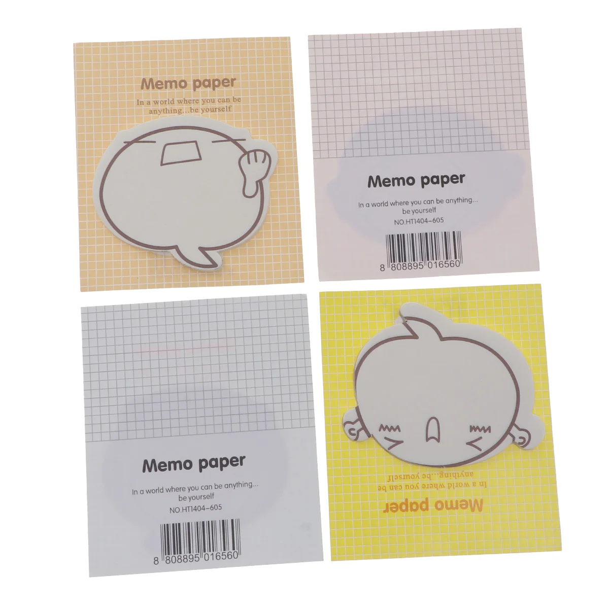 4 Pcs Note Pads Sticky Notes Paper Stickers Cartoon Memo Papers Notebooks Student