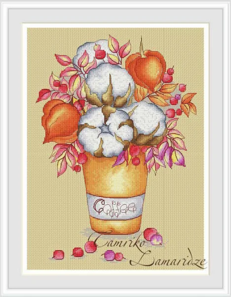 Quality Beautiful Counted Cross Stitch Kits Embroidered Home Decoration 18- Cotton Coffee 32-42