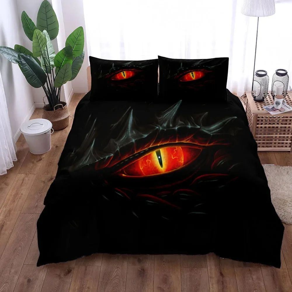 3pcs Chinese Loong Dragon 3D Printed Bedding Set Cozy Soft Set Duvet Cover King Queen Twin Size Birthday Gift Bedroom Decoration