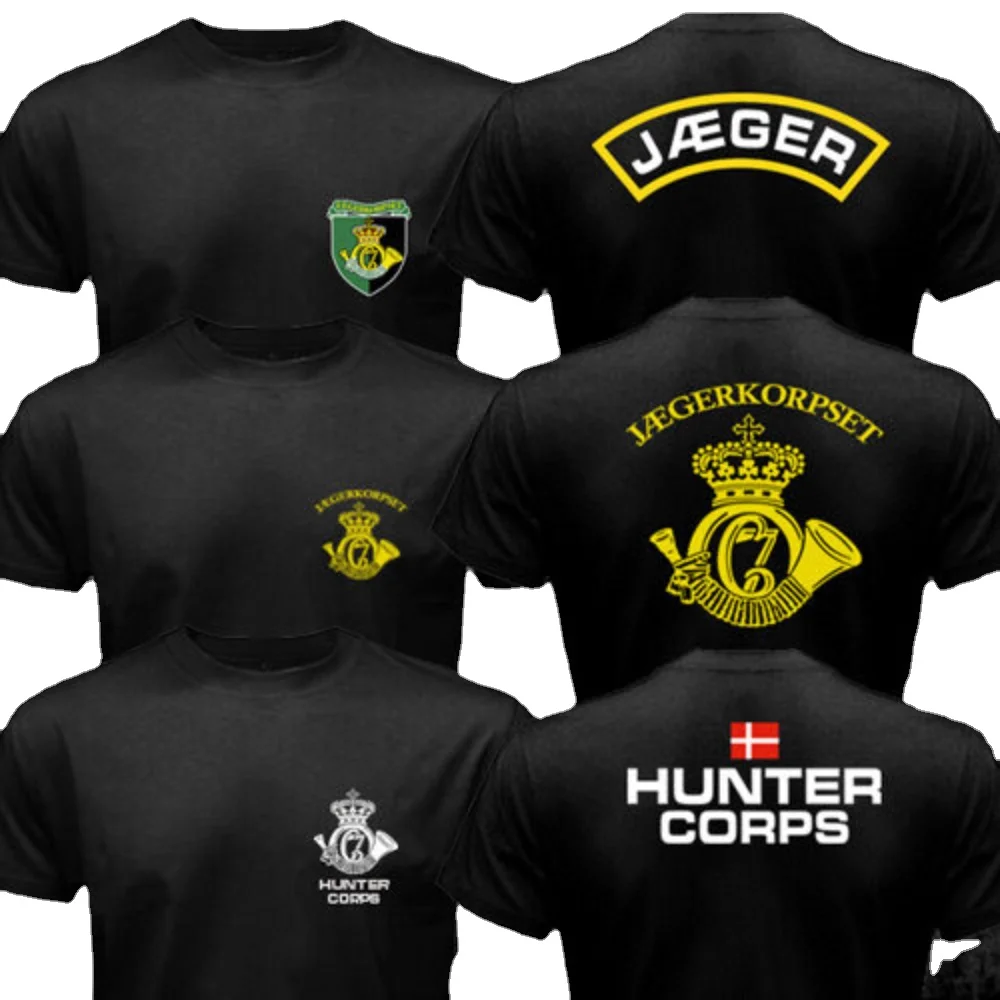 Dansk Danish Denmark Hunter Corps Special Forces Jaeger Jægerkorpset Men T-shirt Short Sleeve Casual Cotton O-Neck Summer Shirt