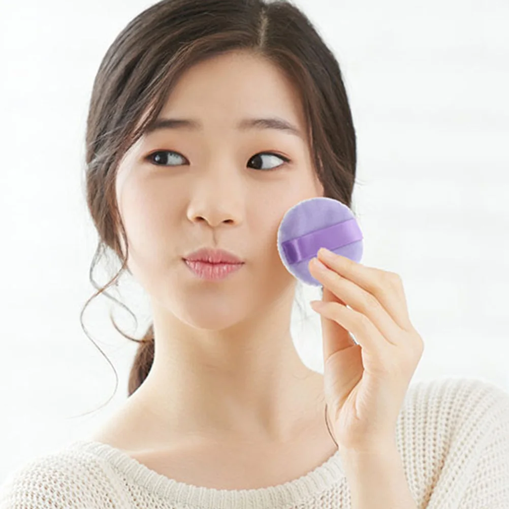 4 pçs algodão maquiagem macio solto pó puff tamanho compacto aplicador de pó facial para fundação corretivo cosméticos
