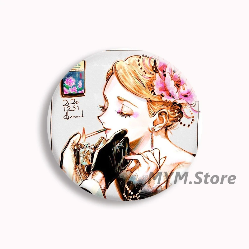 إيما مانغا الحجاب أنيمي لينة زر دبوس الكرتون بروش شارة حقيبة الملحقات ديكور المشجعين جمع الهدايا