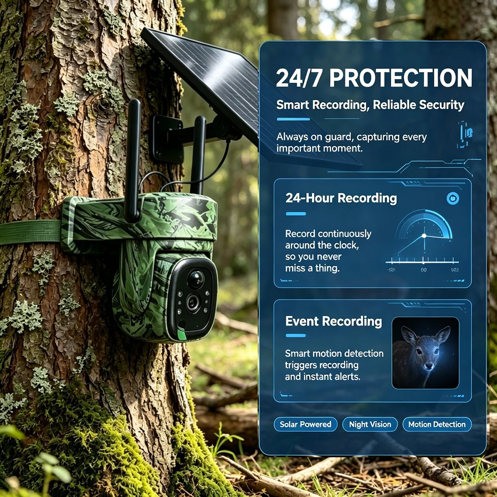 Tuya 4G Camo Hunting Trail Camera 3MP PIR Motion Detection PTZ Outdoor Camera Two-Way Audio Night Vision  IP66 Weatherproof