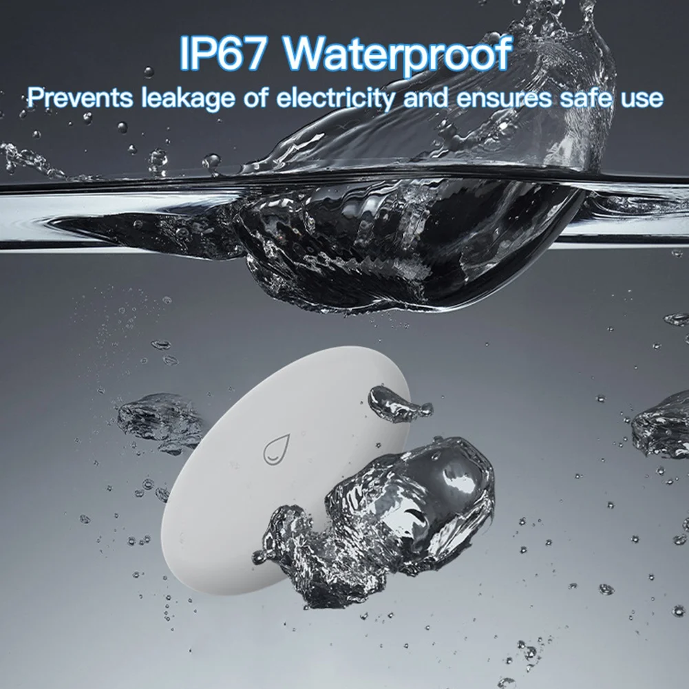 -RRKK IP67 Sensor de inmersión en agua Tuya Zigbee Detector de fugas de agua de inundación alarma inteligente Sensor de remojo de seguridad para hogar inteligente