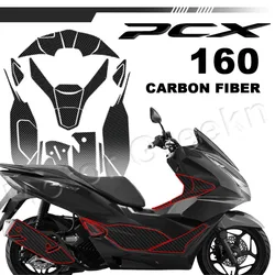 For Pcx 160 2021 2022 Motorcycle Carbon Fiber/Rubber Fuel Sticker Scooter Tank Protector Cover Decal Accessori Waterproof