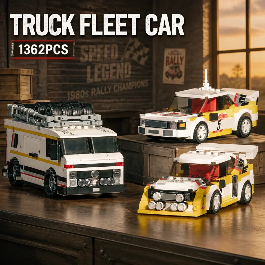 Klemmbausteine LKW-Flotten-Baustein-Set Kreatives Modulares Technik-Fahrzeug-Bausatz Heimdekoration Kreatives Spielzeug Geschenke für Erwachsene 1362 Teile