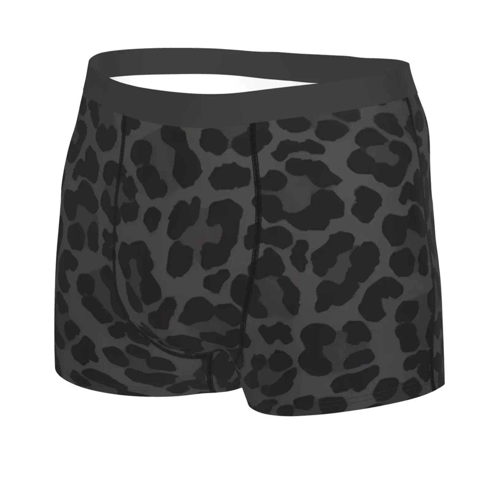 Black Leopard Print Cheetah Pattern Man's Boxer Briefs Breathable Funny Underwear High Quality Print Shorts Gift Idea