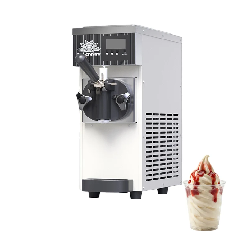 New Commercial Fully Automatic Stainless Steel Milk-Based Soft Ice Cream Machine Single Flavor Small 220V