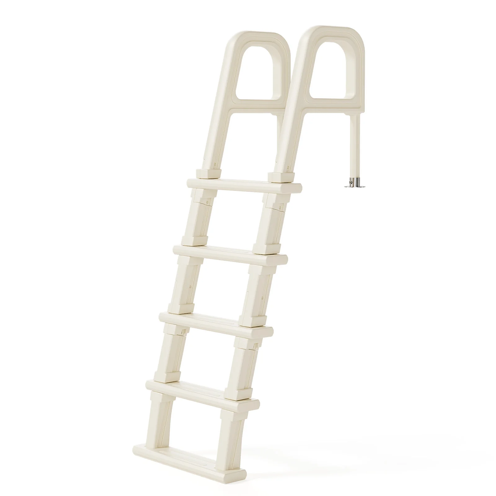 Adjustable 47-54 Inch Heavy Duty Above Ground Pool Ladder Steps White