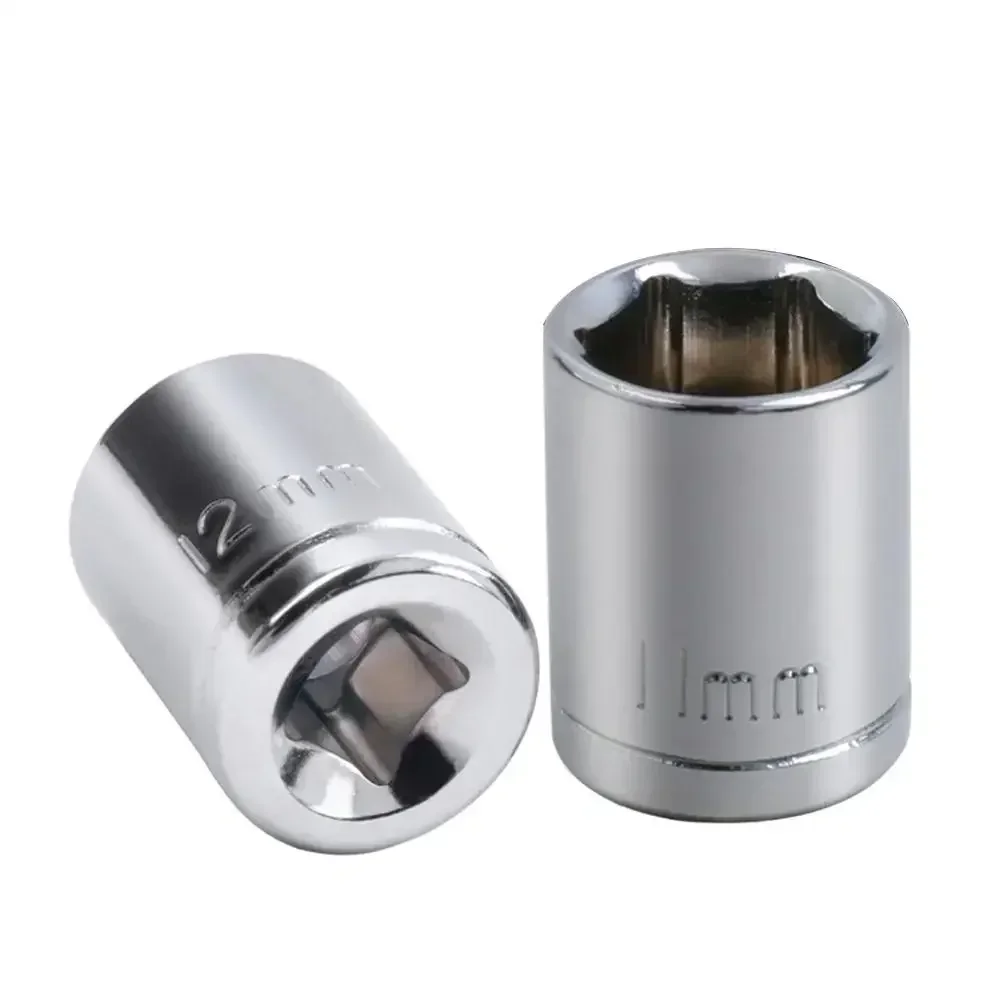 9 Pcs 1/4 Inch Drive 5-13mm Hex Bit Metric Socket Wrench Head Set Sleeve Wrench Adapter Auto Repair Tool For Sleeve Base