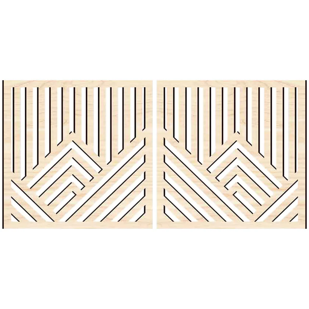 2 Pcs Wood Wall Decor Wooden Wall Art Home Wall Art Wall nament Hollow Pattern Wall Sticker Wall Craft Decor Wall Panel Home