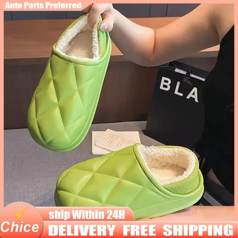 

Домашние нечеткие тапочки для мужчин и женщин, зимние теплые меховые плюшевые термодомашние туфли, пушистые плоские ленивые женские женские меховые шлепанцы