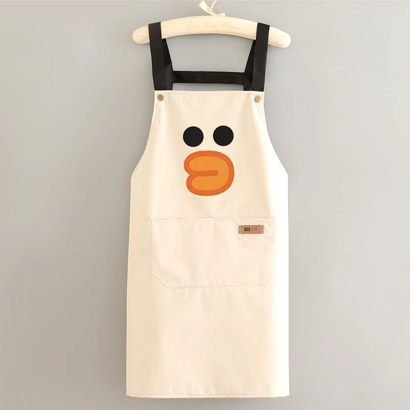 Cute Waterproof Apron For Men And Women Household Kitchen Cooking Overall Logo Printing Oil Resistant Wear-resistant Customized