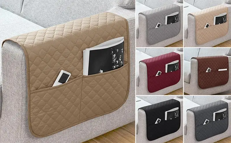 Sofa Armrest Covers Remote Holder For Recline Water Resistant Multifunctional Soft Easy To Use Durable Anti-Slip Couch Armrest