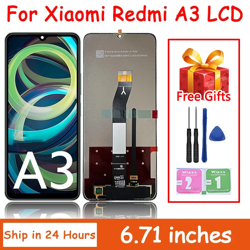 

CANBOUN 6,71 дюйма для Xiaomi Redmi A3 сенсорный ЖК-дисплей для RedmiA3, сменный экран, дигитайзер, сенсорное стекло для Redmi A3 23129RN51X Di