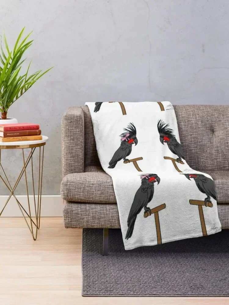 Crazy Bird Lady with Palm Cockatoos Throw Blanket Soft Cute Plaid Bed linens decorative Blankets